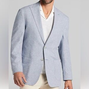 Stafford Classic Fit Linen Cotton Sport Coat Light Blue Men’s 48R